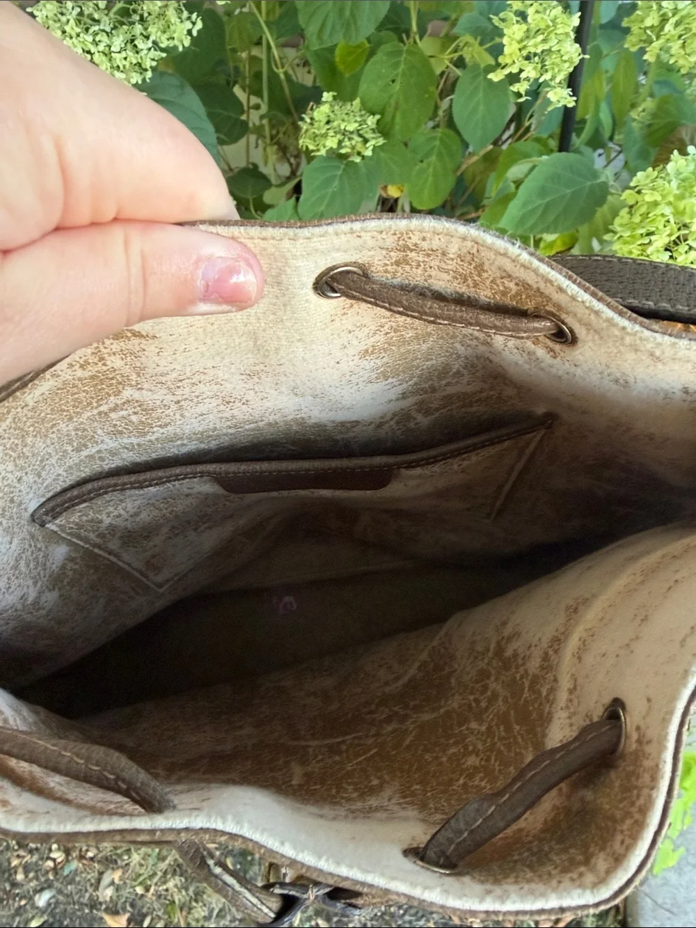 Vintage Gucci monogram canvas drawstring bucket bag 🌟 READ DISCRIPTION